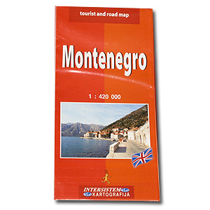montenegro tourist and road map